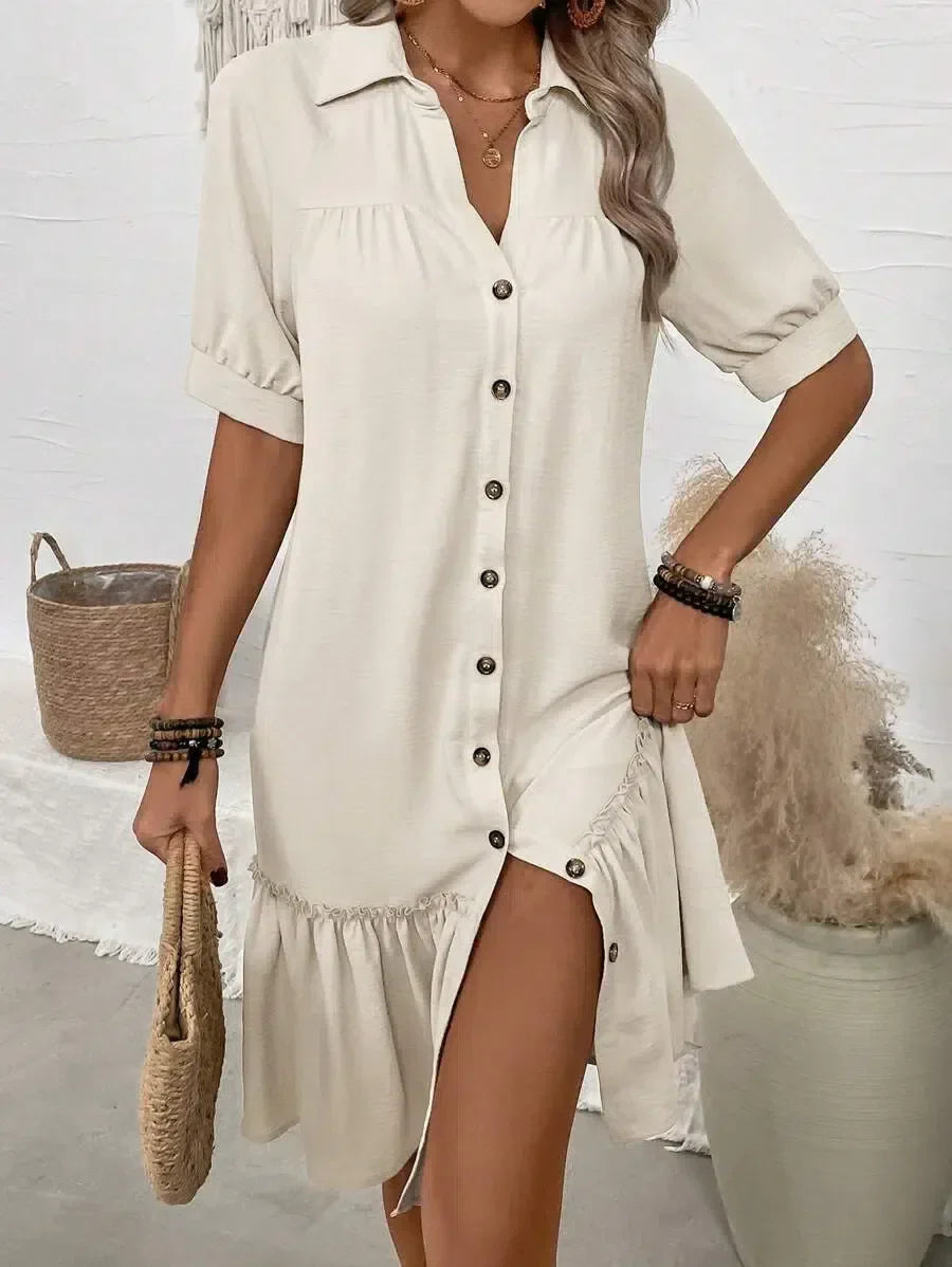 Aliyah – Button-Down-Kleid mit Rüschensaum