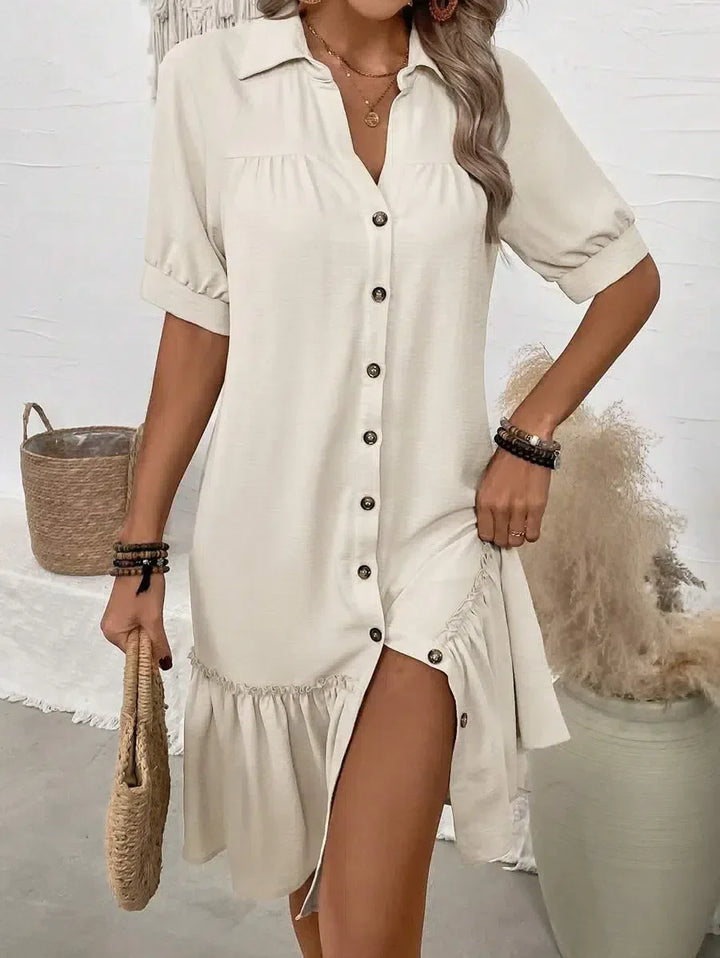 Aliyah – Button-Down-Kleid mit Rüschensaum