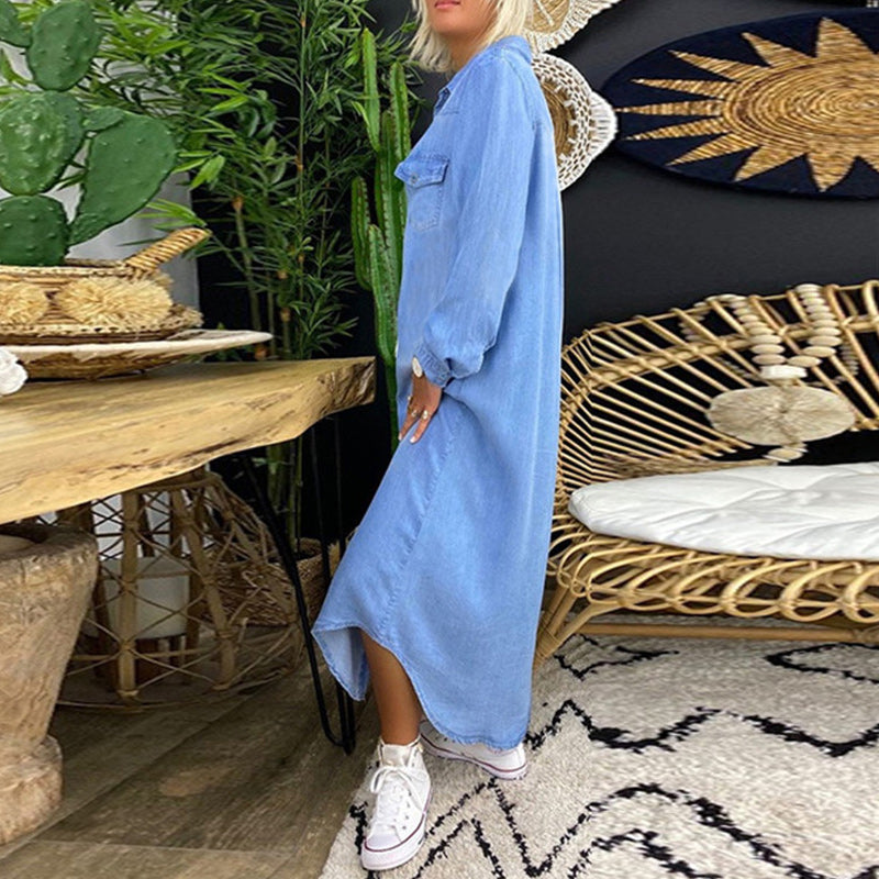Lilla™ | Bequemes Jeanshemdkleid