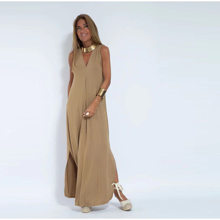 Leila™ | Elegantes langes Kleid + kostenlose passende Strickjacke