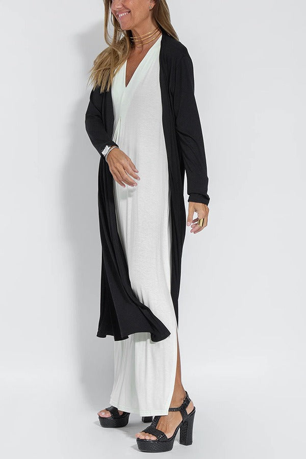 Leila™ | Elegantes langes Kleid + kostenlose passende Strickjacke