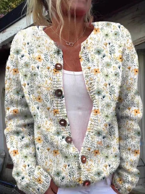 Dariah – Strickjacke mit Blumenmuster