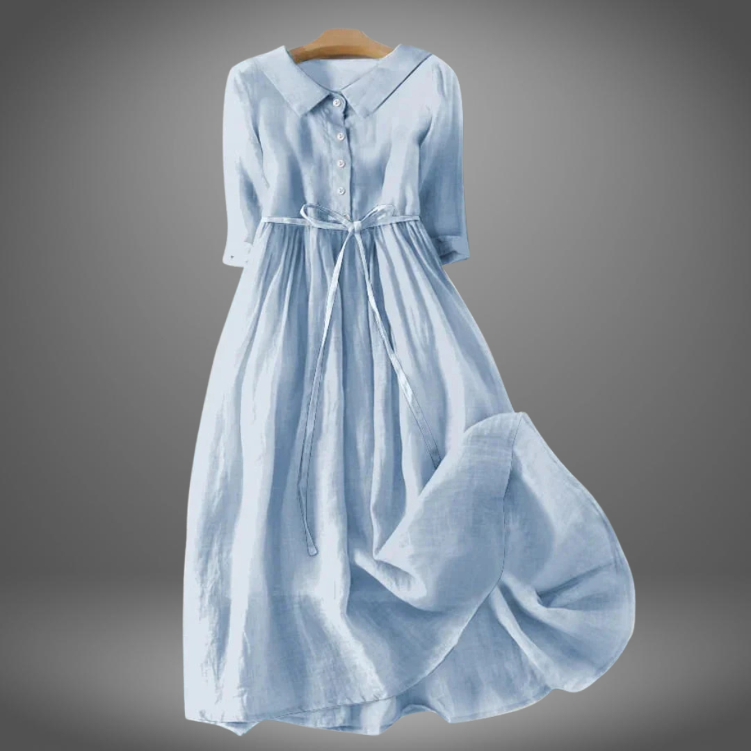 zürich-mode™ | Stilvolle künstlerische Baumwollkleid mit einfacher Schnittführung