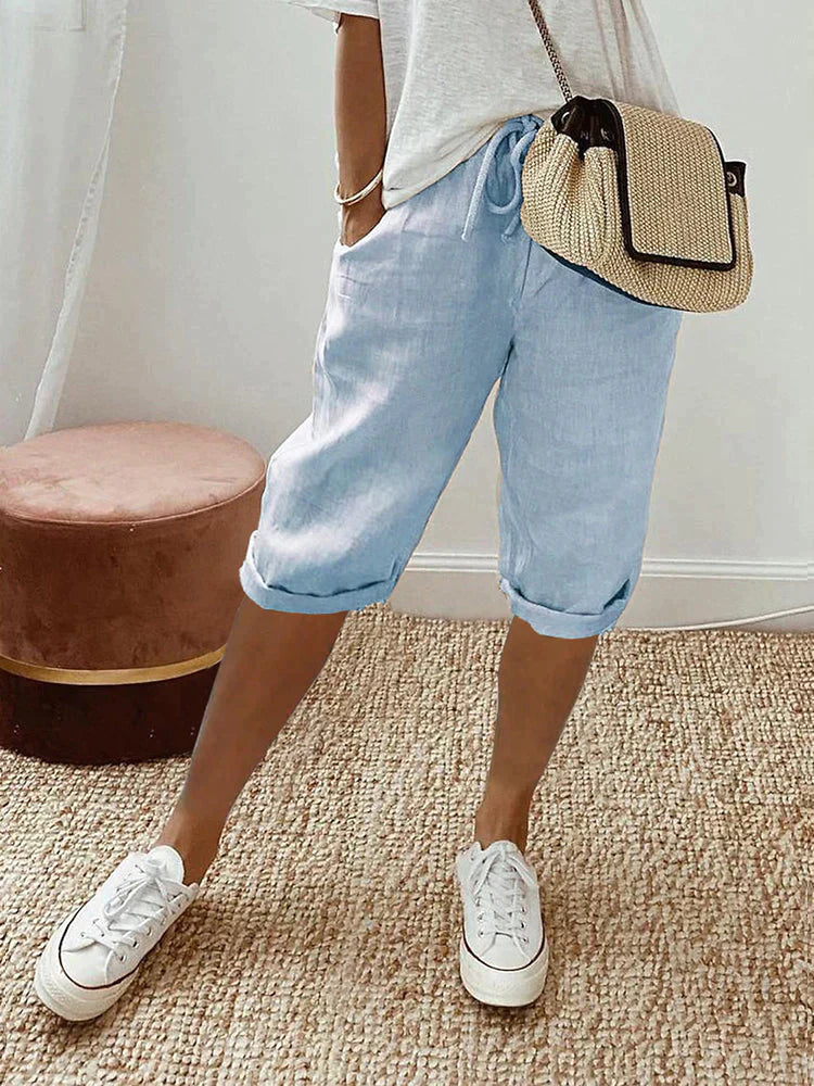 AMANDA | BEQUEME KURZE HOSE MIT UMSCHLAG