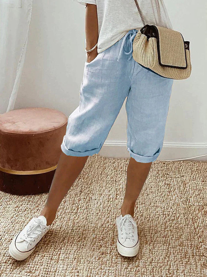 AMANDA | BEQUEME KURZE HOSE MIT UMSCHLAG